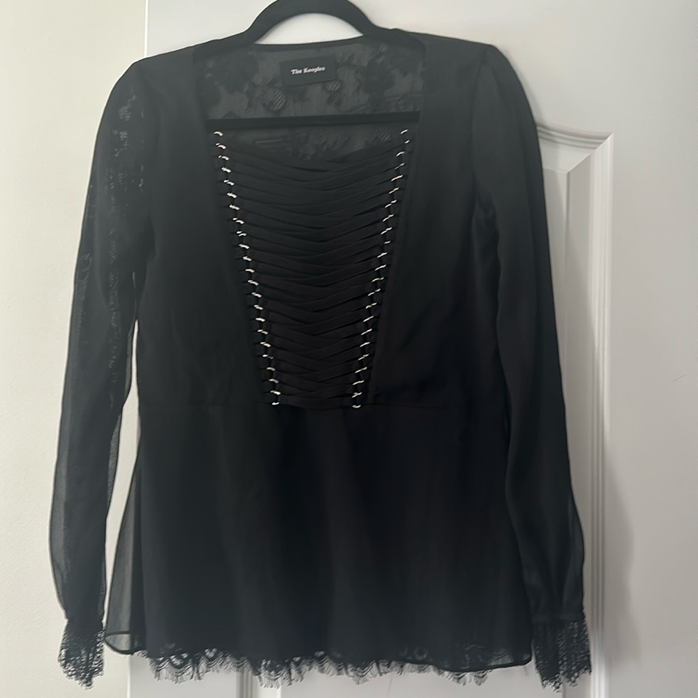 The Kooples peplum and lace top size small